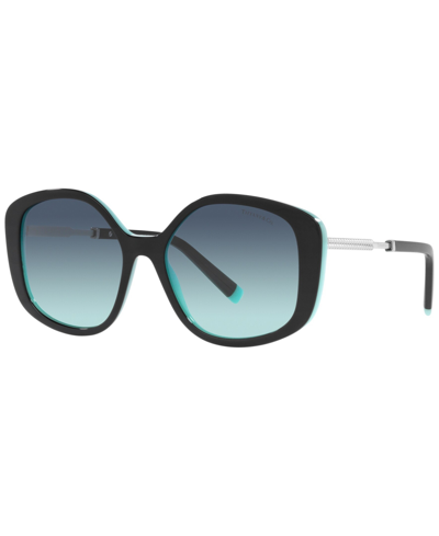 Shop Tiffany & Co Women's Sunglasses, Tf4192 In Black On Tiffany Blue