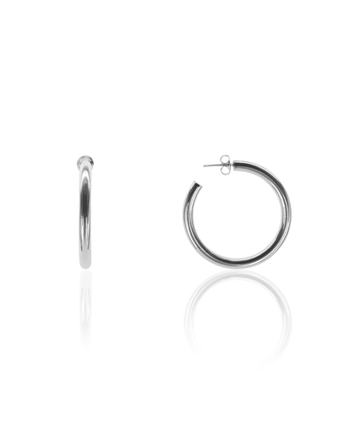 Shop Oma The Label Liv Medium Hoops In Silver Tone