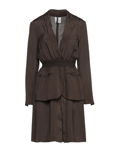 Shop Santoni Edited By Marco Zanini Woman Mini Dress Dark Brown Size 4 Viscose, Silk