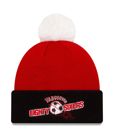 Shop New Era Men's Red Vancouver Whitecaps Fc Since '96 Hooked Cuffed Knit Hat With Pom