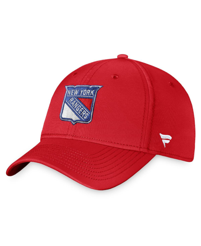 Shop Fanatics Men's Red New York Rangers Core Primary Logo Flex Hat