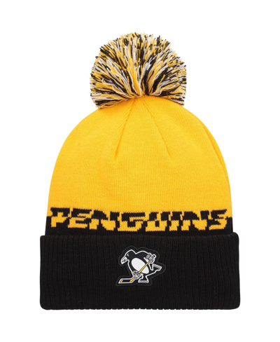 Shop Adidas Originals Men's Yellow, Black Pittsburgh Penguins Cold. Rdy Cuffed Knit Hat With Pom In Yellow/black