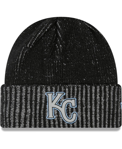 Shop New Era Men's Black Kansas City Royals Pop Flect Cuffed Knit Hat