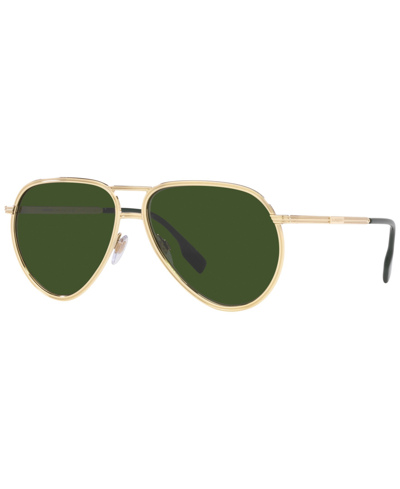 Shop Burberry Men's Sunglasses, Be3135 Scott 59 In Light Gold-tone