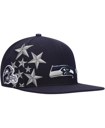 Shop Pro Standard Men's  Seattle Seahawks Navy Stars Snapback Hat