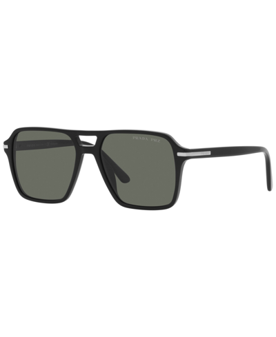 Shop Prada Men's Polarized Sunglasses, 55 In Black