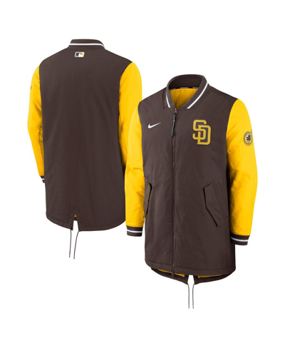 Shop Nike Men's  Brown San Diego Padres Authentic Collection Dugout Performance Full-zip Jacket