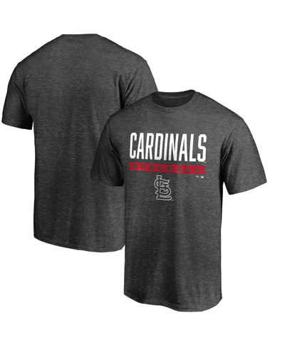 Shop Fanatics Men's  Branded Charcoal St. Louis Cardinals Big And Tall Team Win Stripe T-shirt