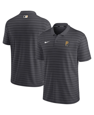 Shop Nike Men's  Anthracite Pittsburgh Pirates Authentic Collection Striped Performance Pique Polo Shirt