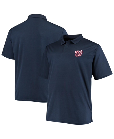 Shop Fanatics Men's  Navy Washington Nationals Big Tall Solid Birdseye Polo Shirt