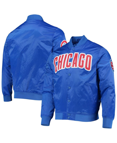 Shop Pro Standard Men's  Royal Chicago Cubs Wordmark Satin Full-snap Jacket