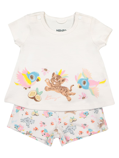 Shop Kenzo Clothing Set For Girls In White