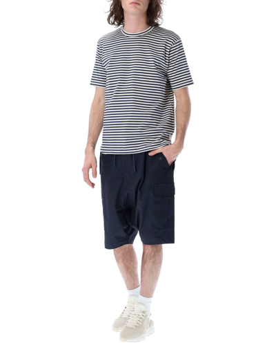 Shop Junya Watanabe Striped T-shirt In Off White Blue