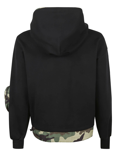 Shop Dolce & Gabbana Reborn To Live Hooded Sweatshirt In Black/camouflage