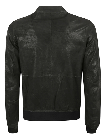 Shop Sword 6.6.44 Shiny Leather Jacket In Brush Black