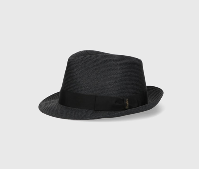 Borsalino Curved-brim Straw Hat In Black | ModeSens