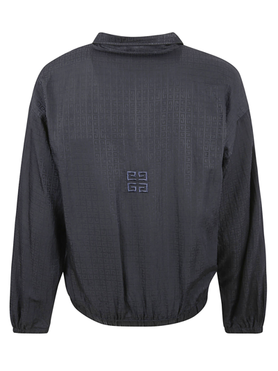 Shop Givenchy Garment Dye Embroidered Jacket In Night Blue