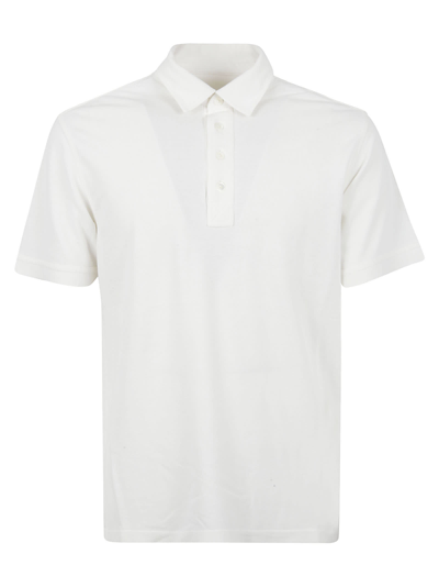 Shop Ermenegildo Zegna Regular Plain Polo Shirt In White