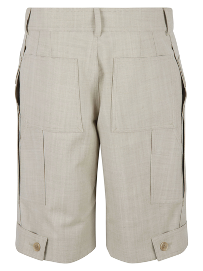 Shop Burberry Multi Patched Pocket Shorts In Light Beige Mélange