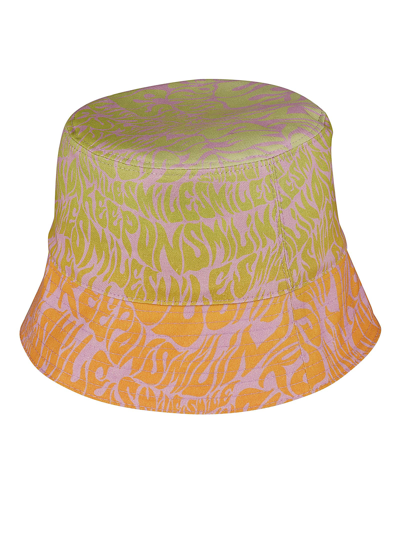 Shop Stella Mccartney Eco Printed Cotton Hat In Pink/orange