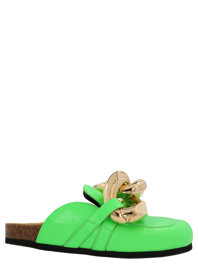 Shop Jw Anderson Chain Loafer Shoes In Green
