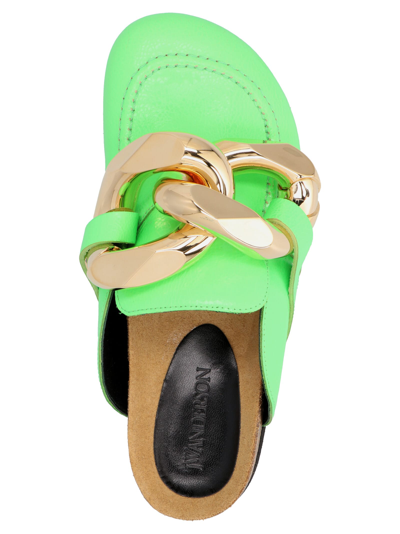 Shop Jw Anderson Chain Loafer Shoes In Green
