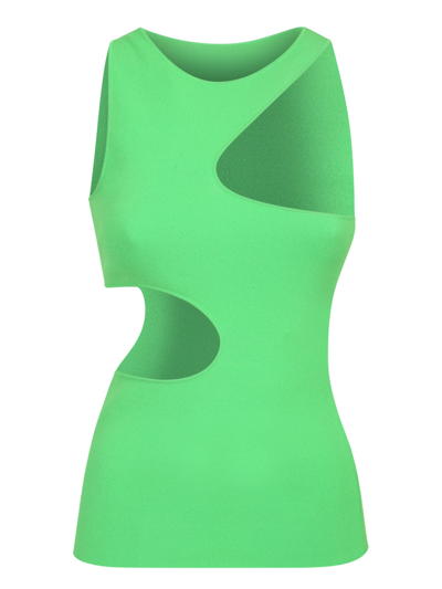 Shop Stella Mccartney Cut-out Tank Top In Green