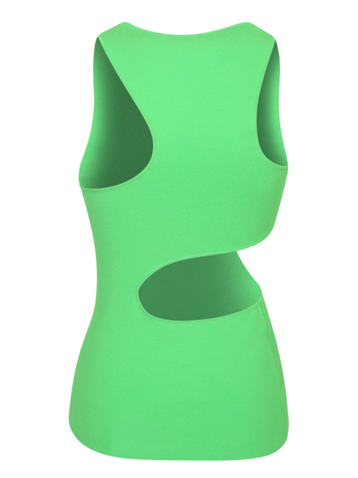 Shop Stella Mccartney Cut-out Tank Top In Green