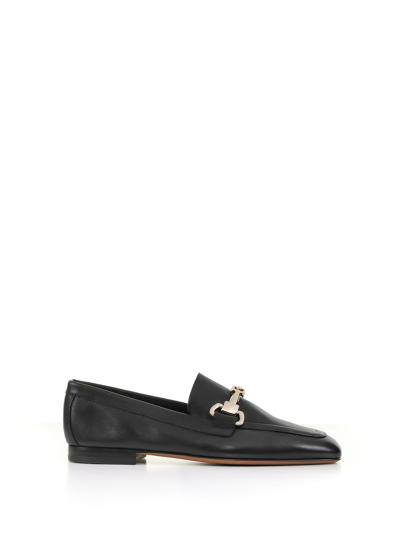 Shop Doucal's Leather Moccasin With Horsebit Detail In Nero