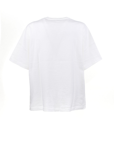 Shop Acne Studios T-shirt In Cotton With Contrast Detail In Off White