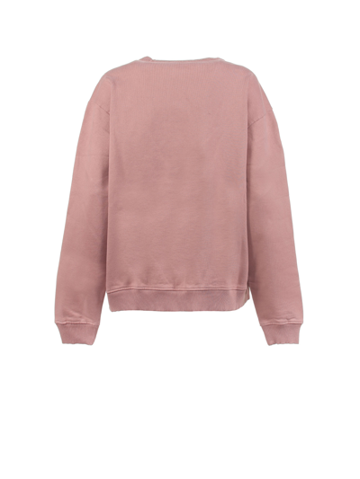 Shop Acne Studios Sweater In Cotton With Logo In Blush Pink