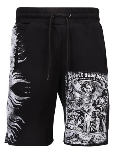 Shop Ihs Graphic-print Shorts In Black