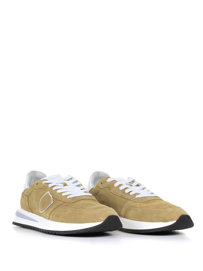Shop Philippe Model Tropez 2.1 Sneaker In Suede With Leather Details In Senape