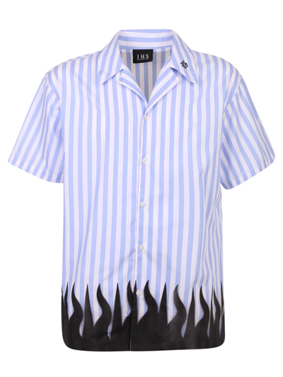 Shop Ihs Striped Flame Shirt In Blue