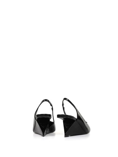 Shop Prada Brushed Leather Slingback Pumps In Nero