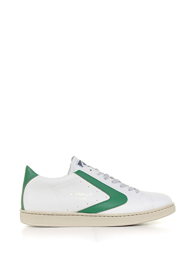 Shop Valsport Tournament Sneaker With Contrasting Details In Bianco Verde Chiaro