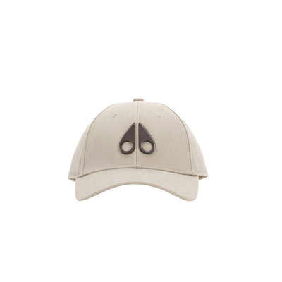 Shop Moose Knuckles Logo Plaque Curved Brim Baseball Cap In Beige