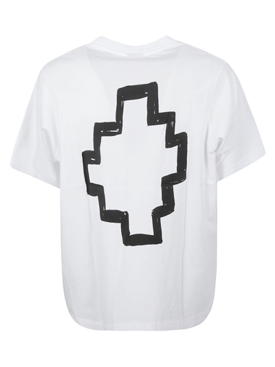 Shop Marcelo Burlon County Of Milan Tempera Cross Over T-shirt In White/black