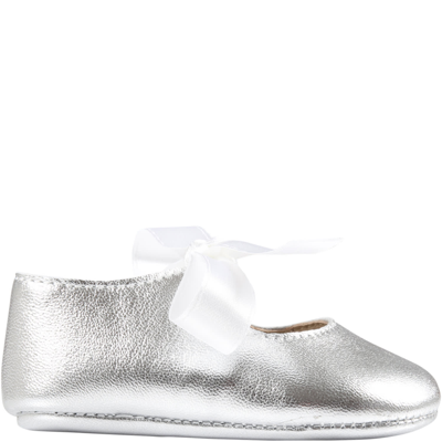 Shop Gallucci Silver Ballerina Shoes For Baby Girl
