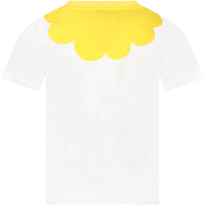 Shop Stella Mccartney White T-shirt For Girl With Colorful Flowers