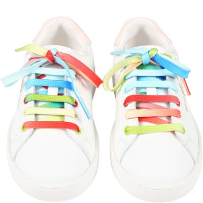Shop Palm Angels White Sneakers For Girl With Logo