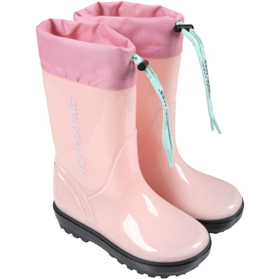 Shop Off-white Pink Boots For Girl