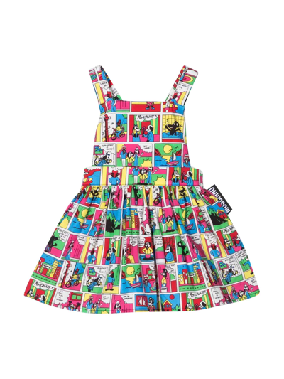 Shop Moschino Newborn Patterned Dress In Multicolor