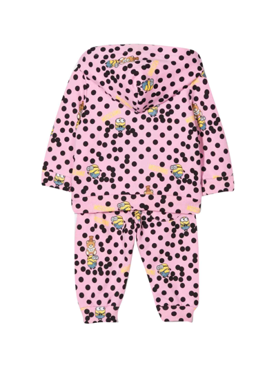 Shop Moschino Pink Baby Girl Tracksuit In Rosa