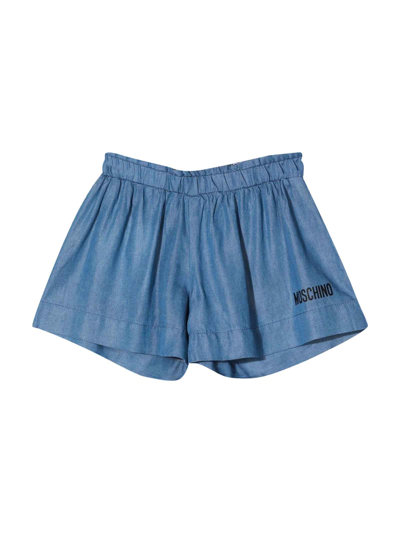 Shop Moschino Blue Shorts Girl In Azzurra