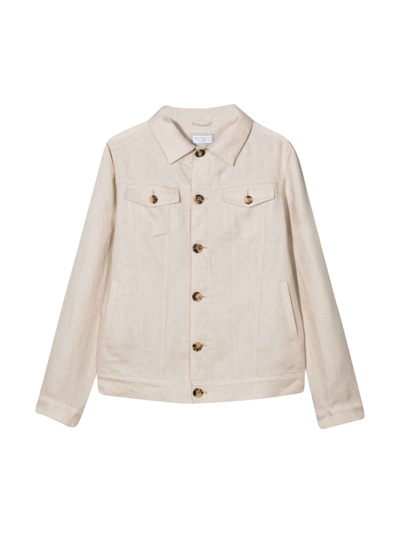 Shop Brunello Cucinelli Beige Lightweight Jacket Boy