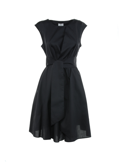 Shop Woolrich Short Dress In Cotton Poplin In Black