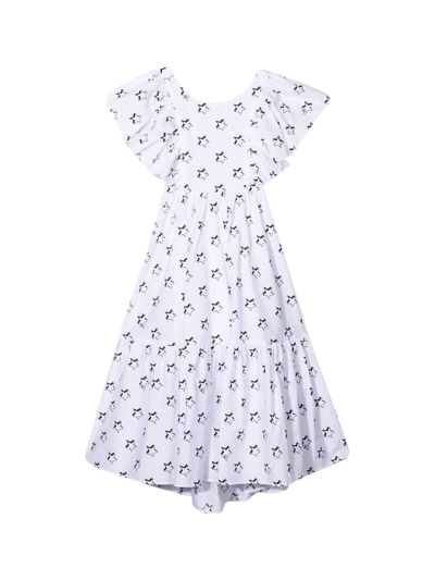 Shop Monnalisa White Dress Girl In Bianco