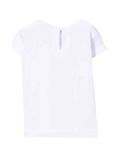 Shop Monnalisa White T-shirt Baby Girl In Bianca