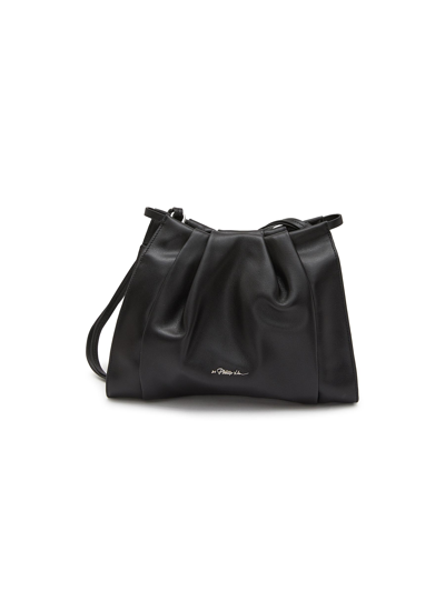Shop 3.1 Phillip Lim / フィリップ リム 'blossom' Ruched Leather Shoulder Bag In Black
